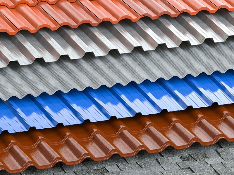 Several metal roofing colors